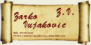 Žarko Vujaković vizit kartica